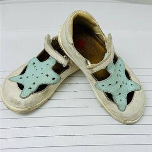 Camper Kids Starfish Dress Shoes - Cream and Light Blue